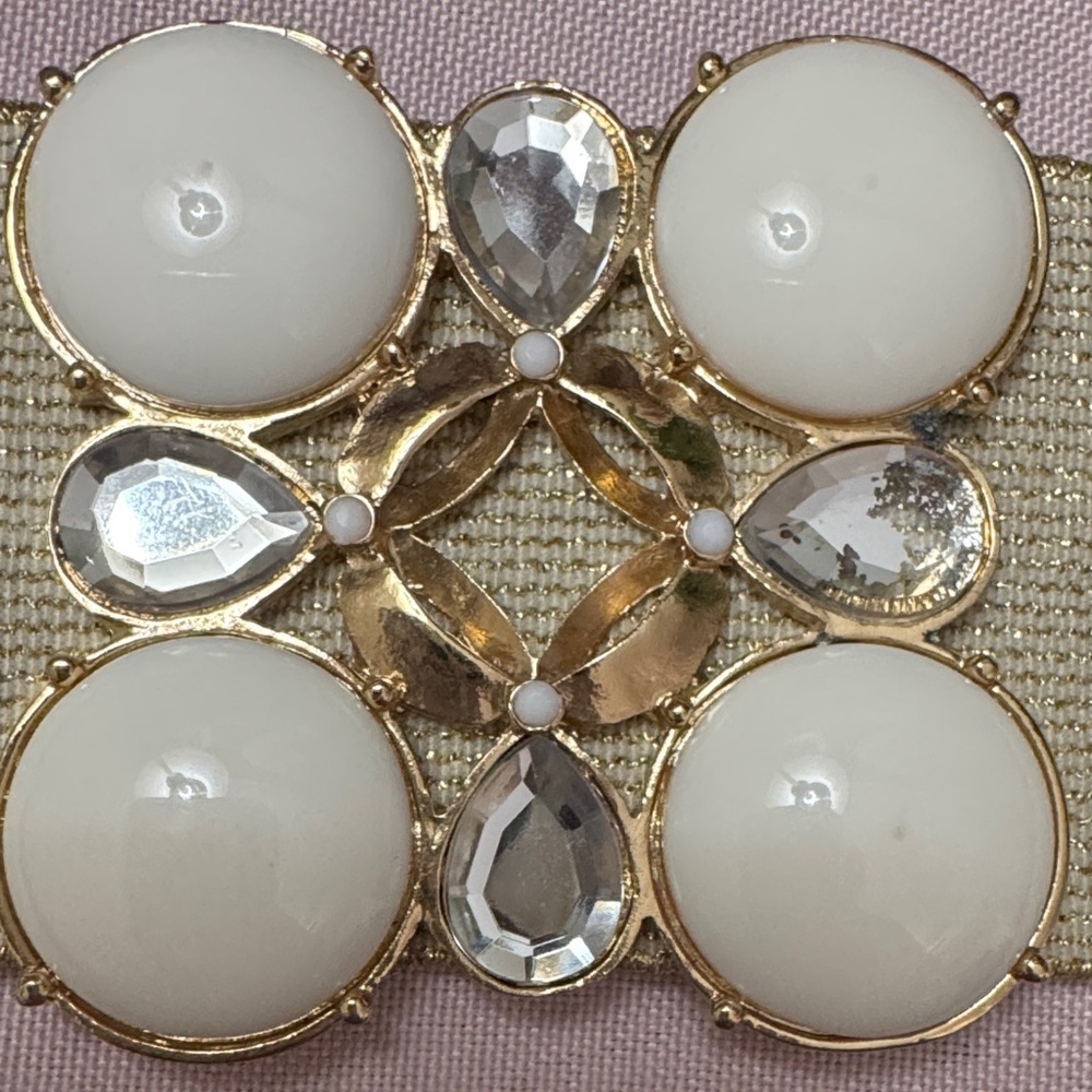 Lilly Pulitzer Jewel Gold and White Women's Belt - Picture 10 of 12